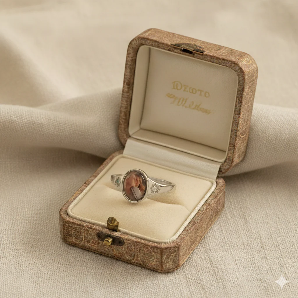 For Love-Photo Birthstone Custom Ring - Image 2