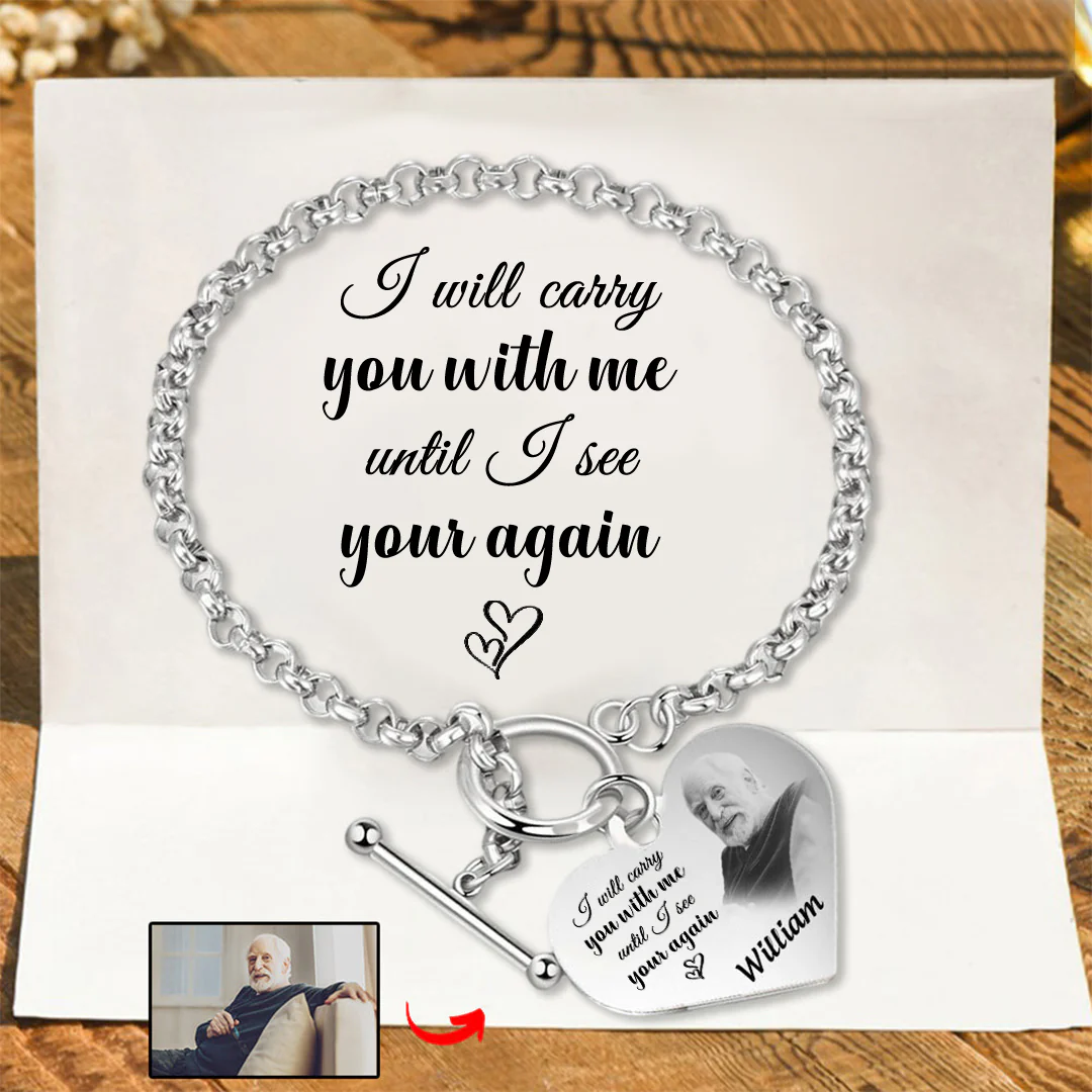 For Love - Photo Name Custom Love Chain Bracelet - Image 3