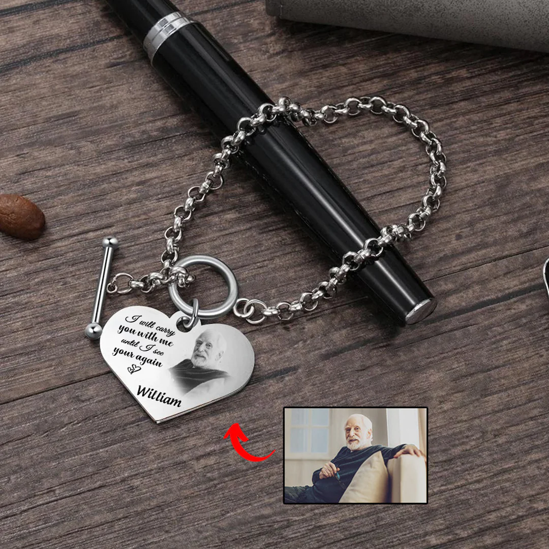 For Love - Photo Name Custom Love Chain Bracelet - Image 4