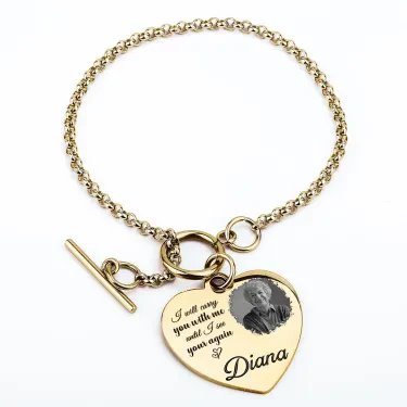 For Love - Photo Name Custom Love Chain Bracelet - Image 6