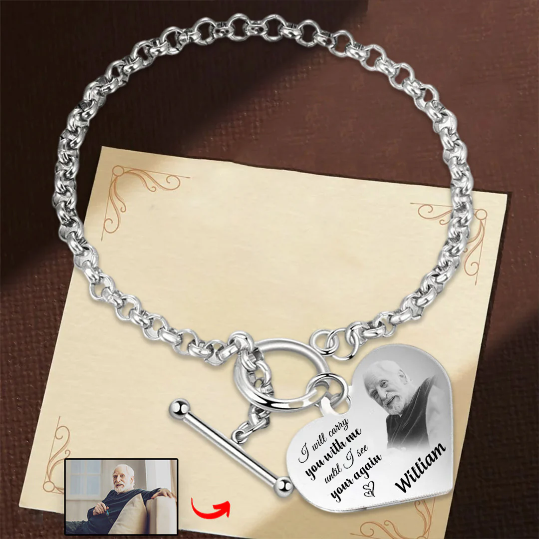 For Love - Photo Name Custom Love Chain Bracelet - Image 7