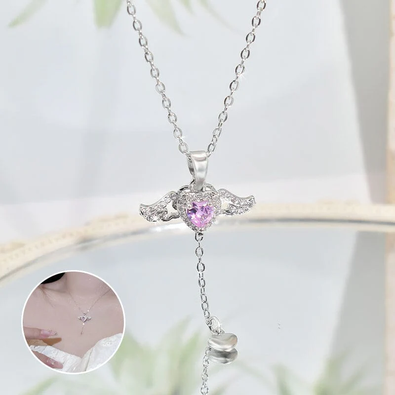 🌸2024 Spring Hot Sale✨PINK ANGEL WINGS NECKLACE - Image 2