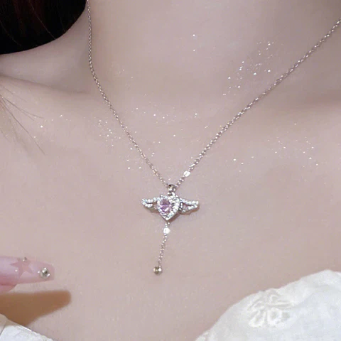 🌸2024 Spring Hot Sale✨PINK ANGEL WINGS NECKLACE - Image 3