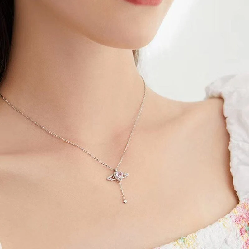 🌸2024 Spring Hot Sale✨PINK ANGEL WINGS NECKLACE - Image 5
