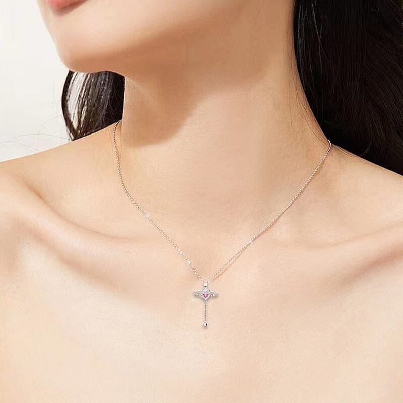 🌸2024 Spring Hot Sale✨PINK ANGEL WINGS NECKLACE - Image 6