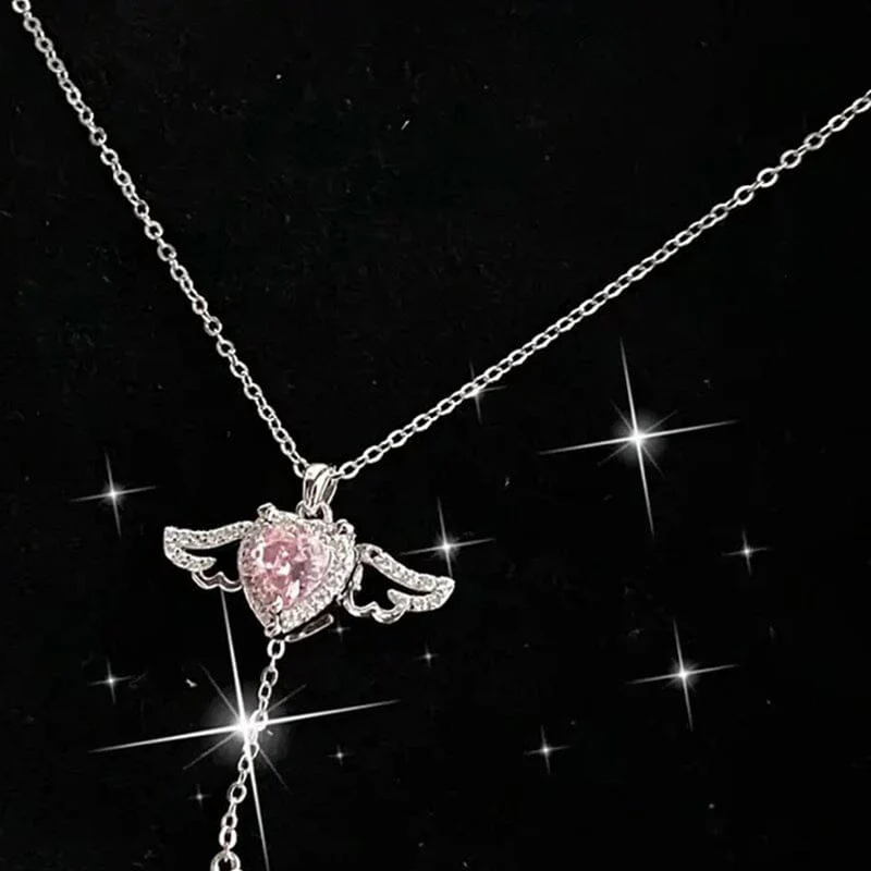 🌸2024 Spring Hot Sale✨PINK ANGEL WINGS NECKLACE - Image 9