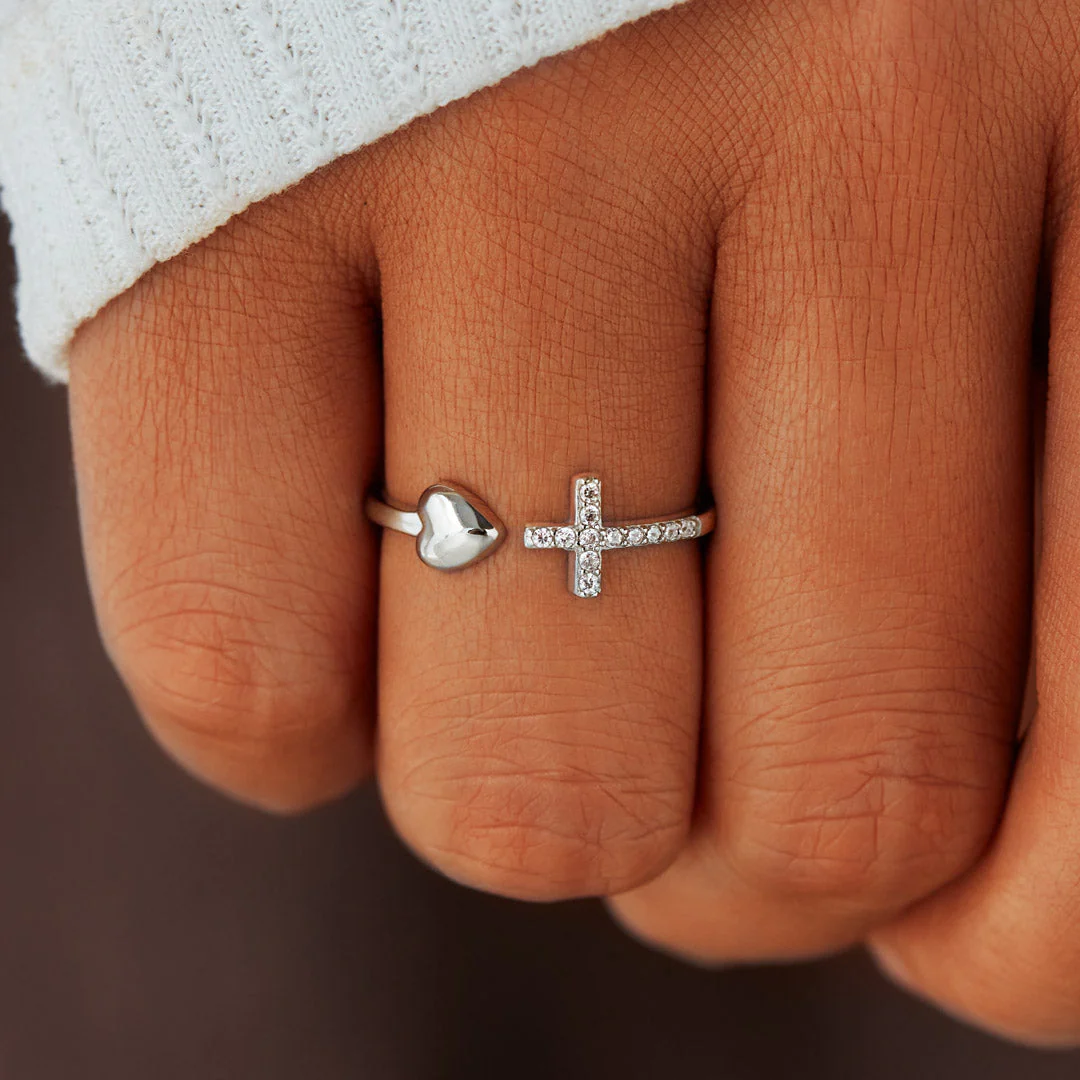 Pray Through It Cross & Heart Ring - Image 2