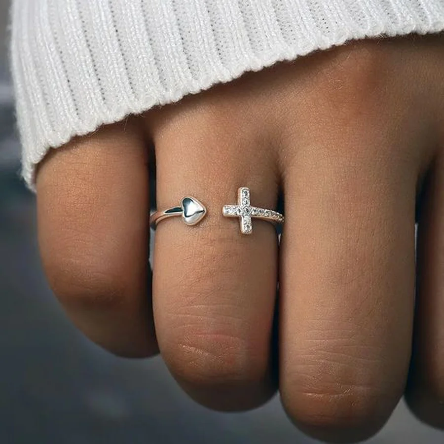 To My Daughter Pray Through It Heart And Cross Ring - Image 3