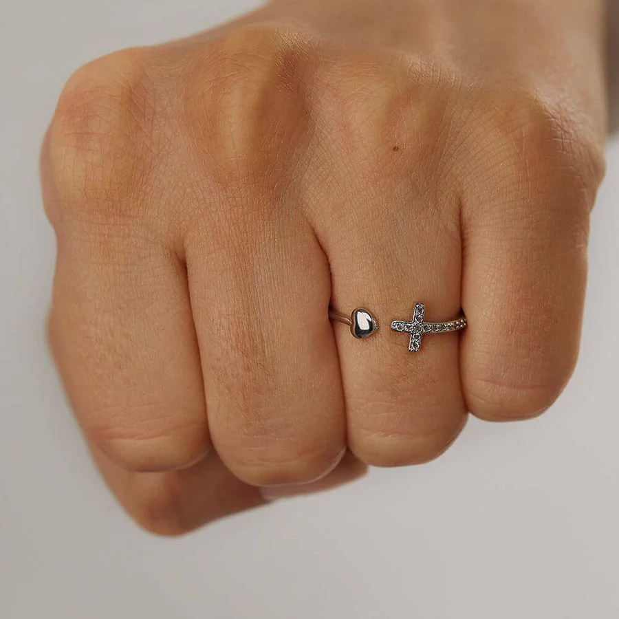 To My Daughter Pray Through It Heart And Cross Ring - Image 7