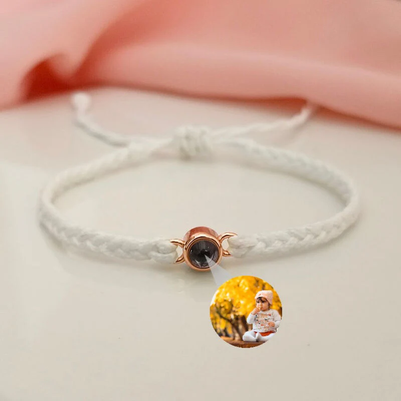 Sterling Silver Personalized Rope Picture Projection Bracelet Sincere Gift - Image 13