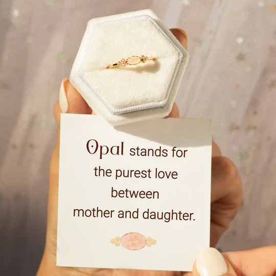 The Purest Love for Mother & Daughter Matching Oval Cut Opal Ring - Image 3