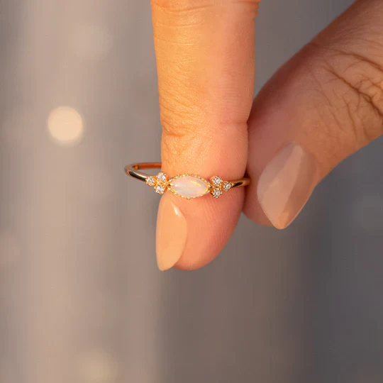 The Purest Love for Mother & Daughter Matching Oval Cut Opal Ring - Image 5