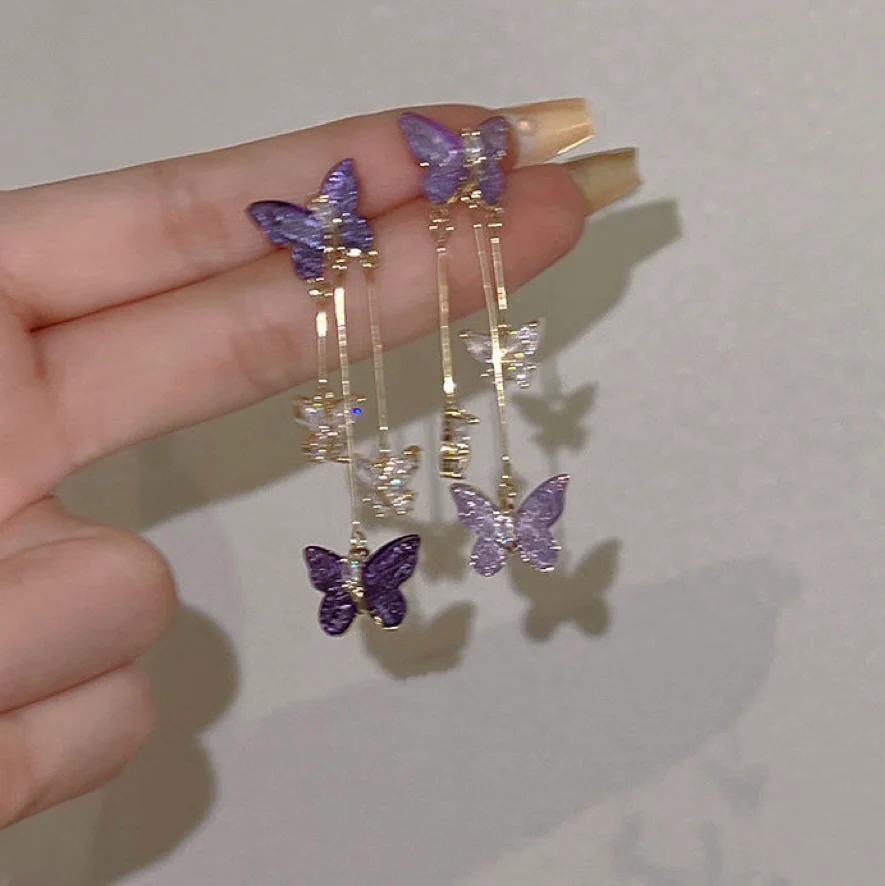 🌸Purple Butterfly Earrings - Image 5