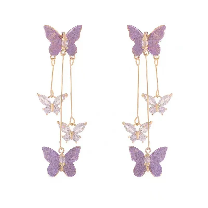 🌸Purple Butterfly Earrings - Image 7