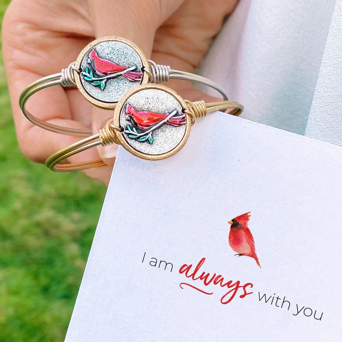 RED CARDINAL BANGLE BRACELET - Image 3