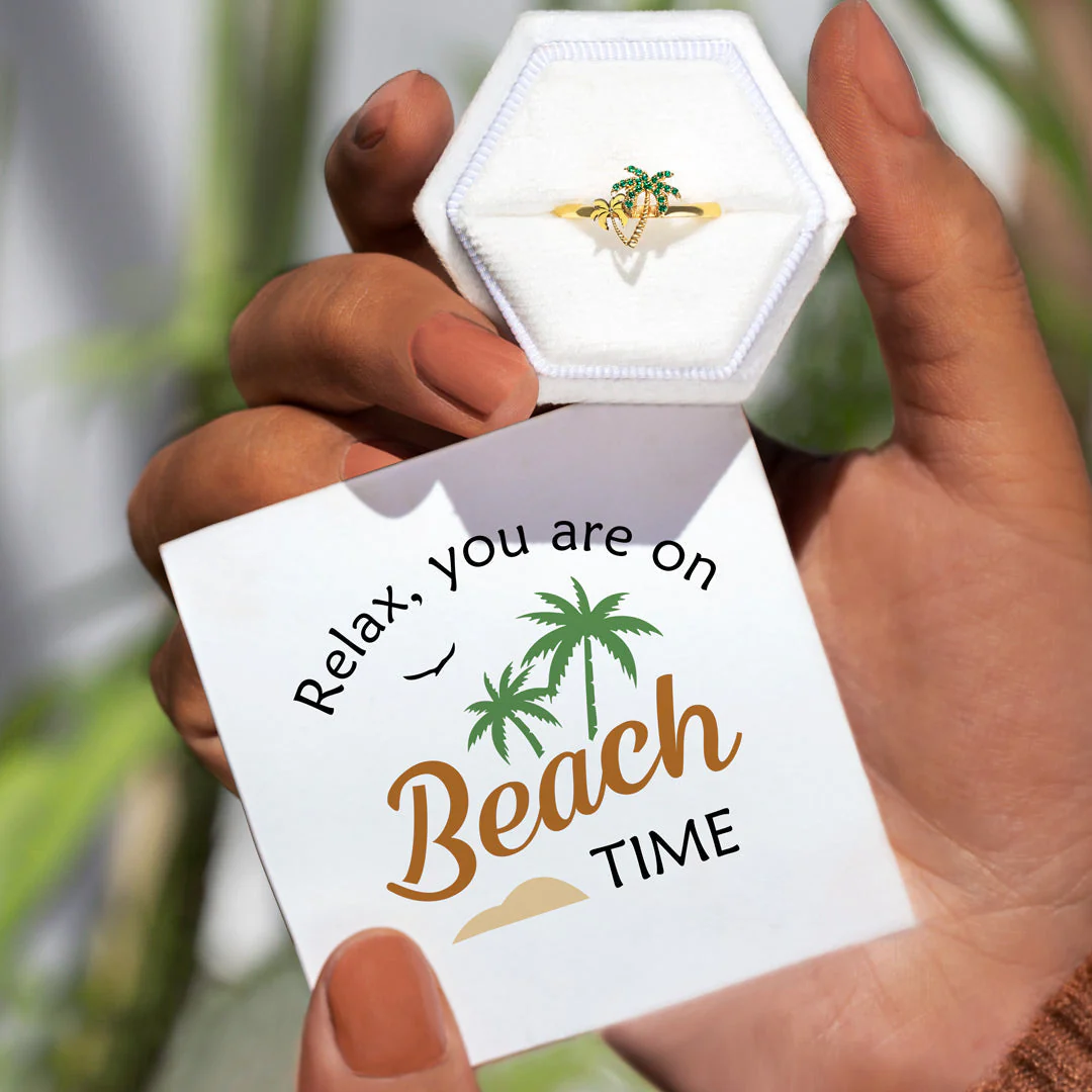 Relax You Are On Beach Time Tree Ring S925 - Image 3