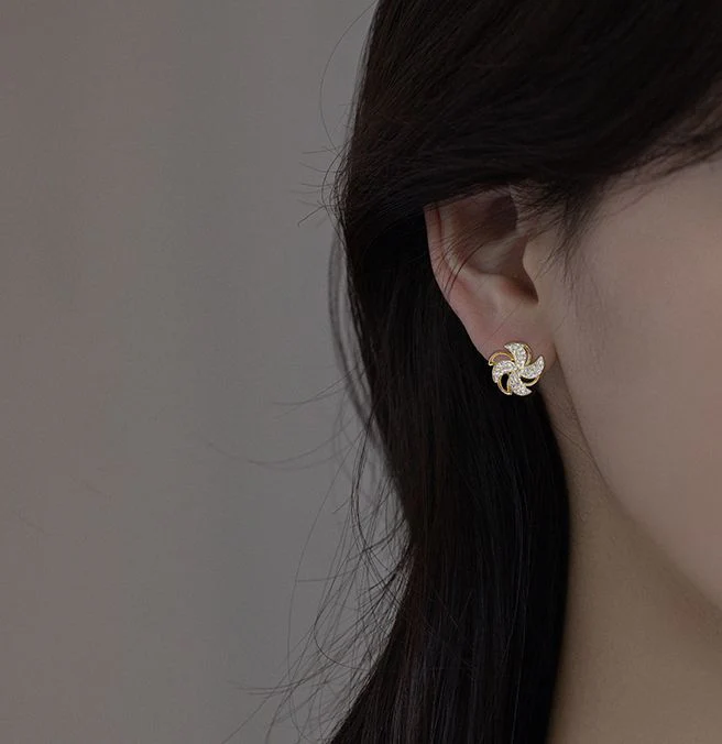 🌸Rotating Windmill Zircon Earrings - Image 2