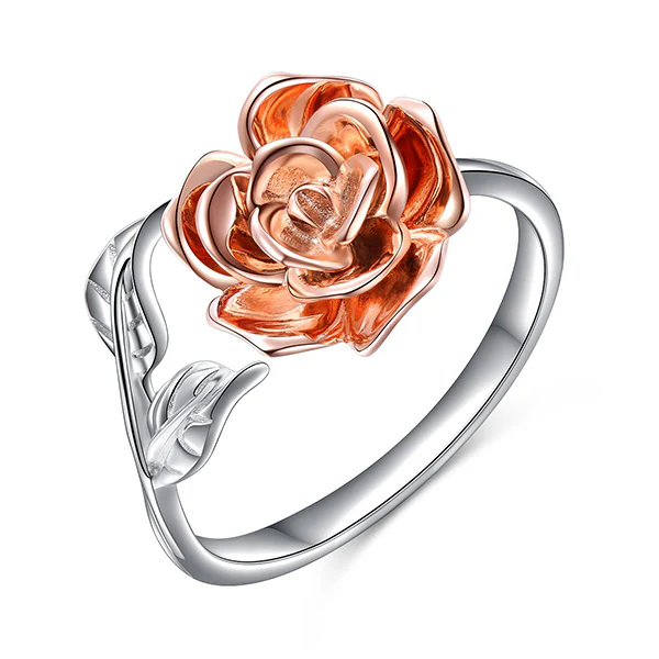 S925 Sterling Silver Adjustable Wrap Open Rose Flower Ring - Image 9