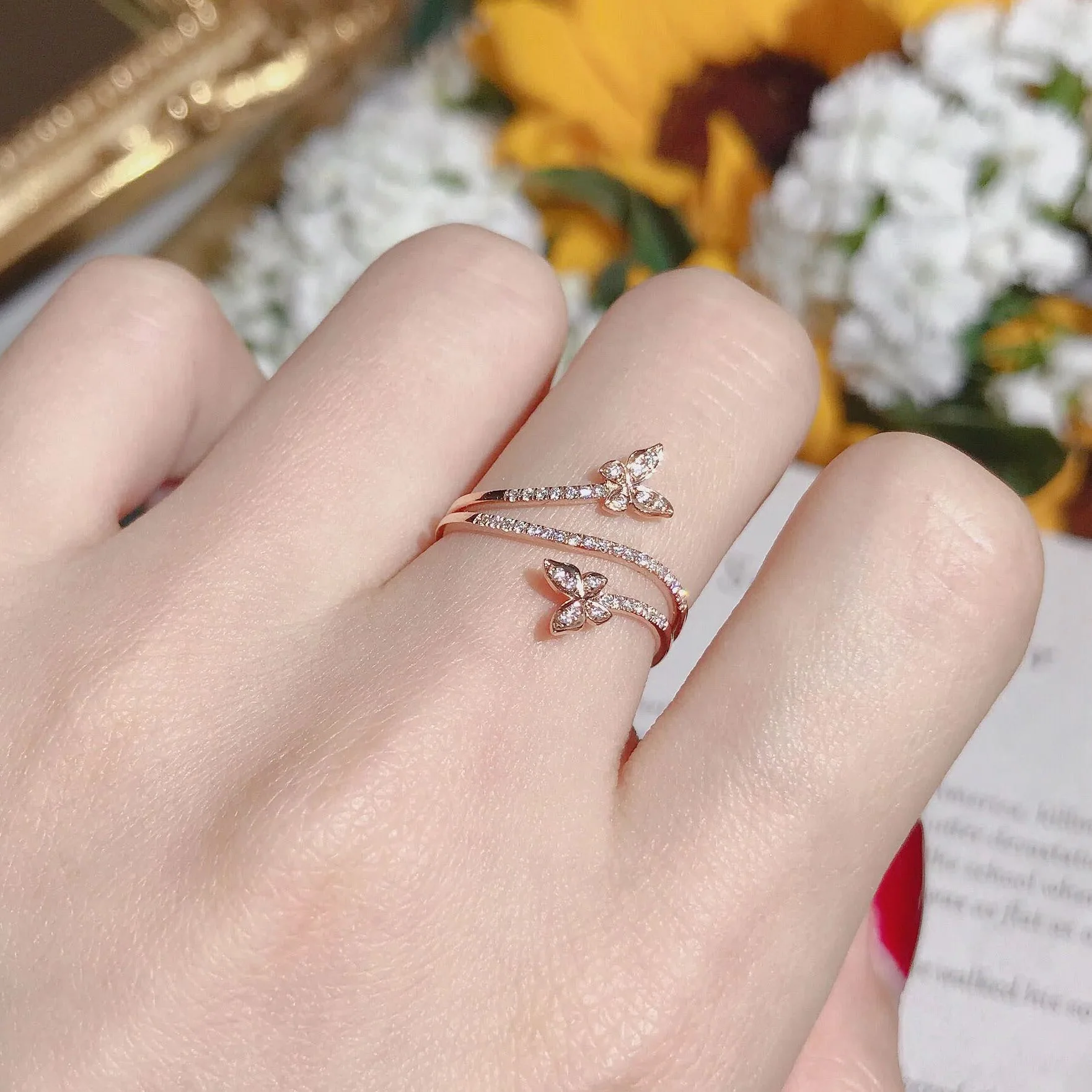 For Love - S925 Sterling Silver Butterfly Ring - Image 2