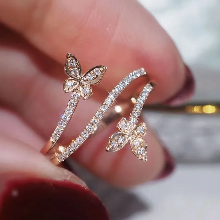 For Love - S925 Sterling Silver Butterfly Ring - Image 3