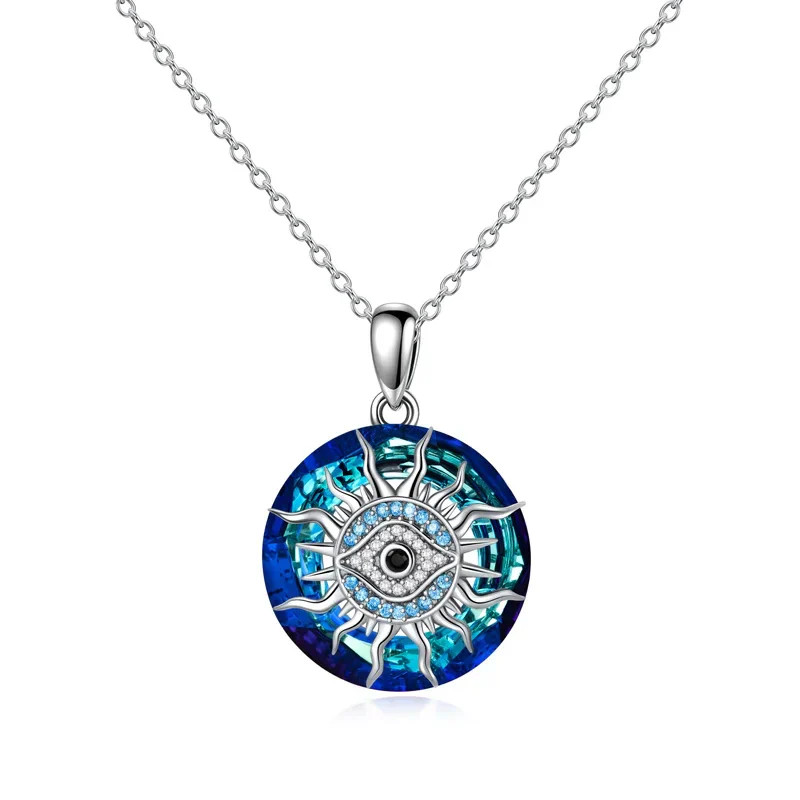 S925 You Always be Protected Crystal Evil Eye Necklace - Image 2