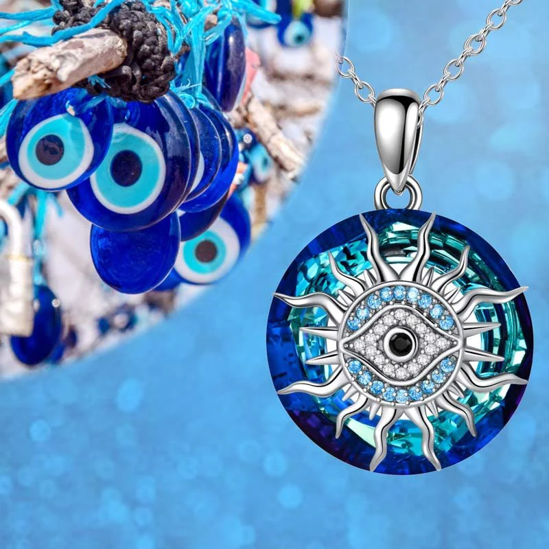S925 You Always be Protected Crystal Evil Eye Necklace - Image 3