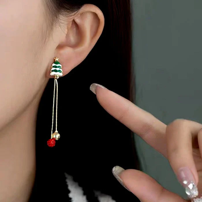 Christmas Santa Claus Tassel Earrings - Image 5