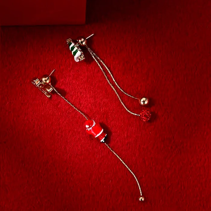 Christmas Santa Claus Tassel Earrings - Image 6