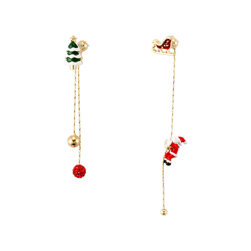 Christmas Santa Claus Tassel Earrings - Image 8