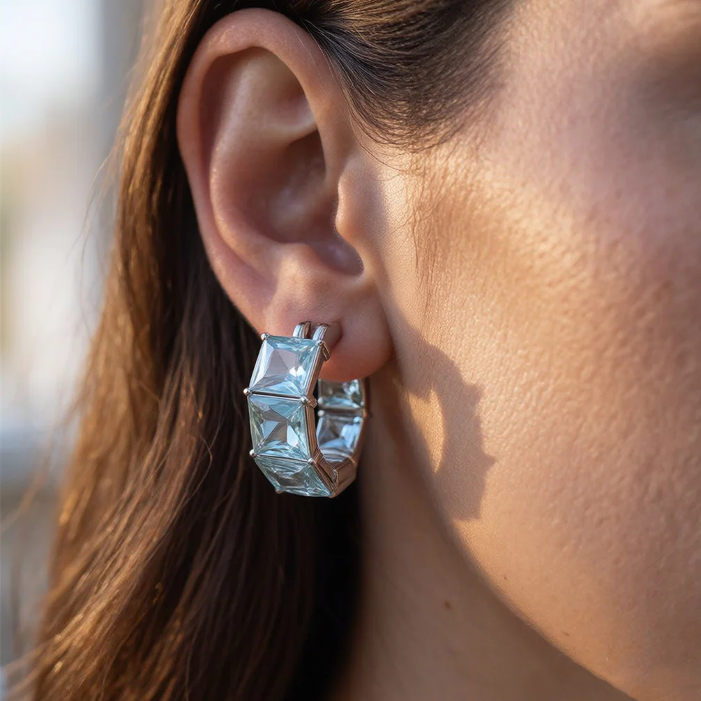 🌊LET US FEEL THE SUNSHINE SEA GLASS CIRCLE EARRINGS - Image 3