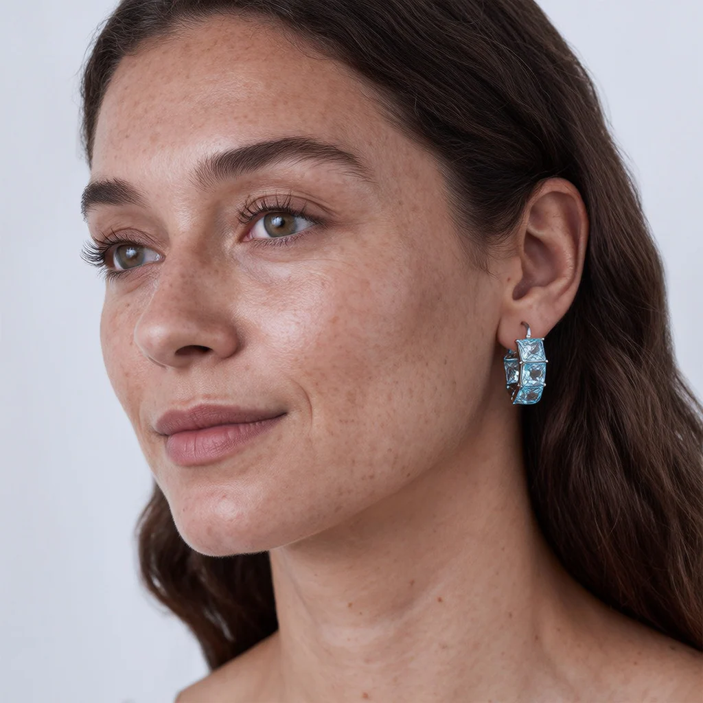 🌊LET US FEEL THE SUNSHINE SEA GLASS CIRCLE EARRINGS - Image 4