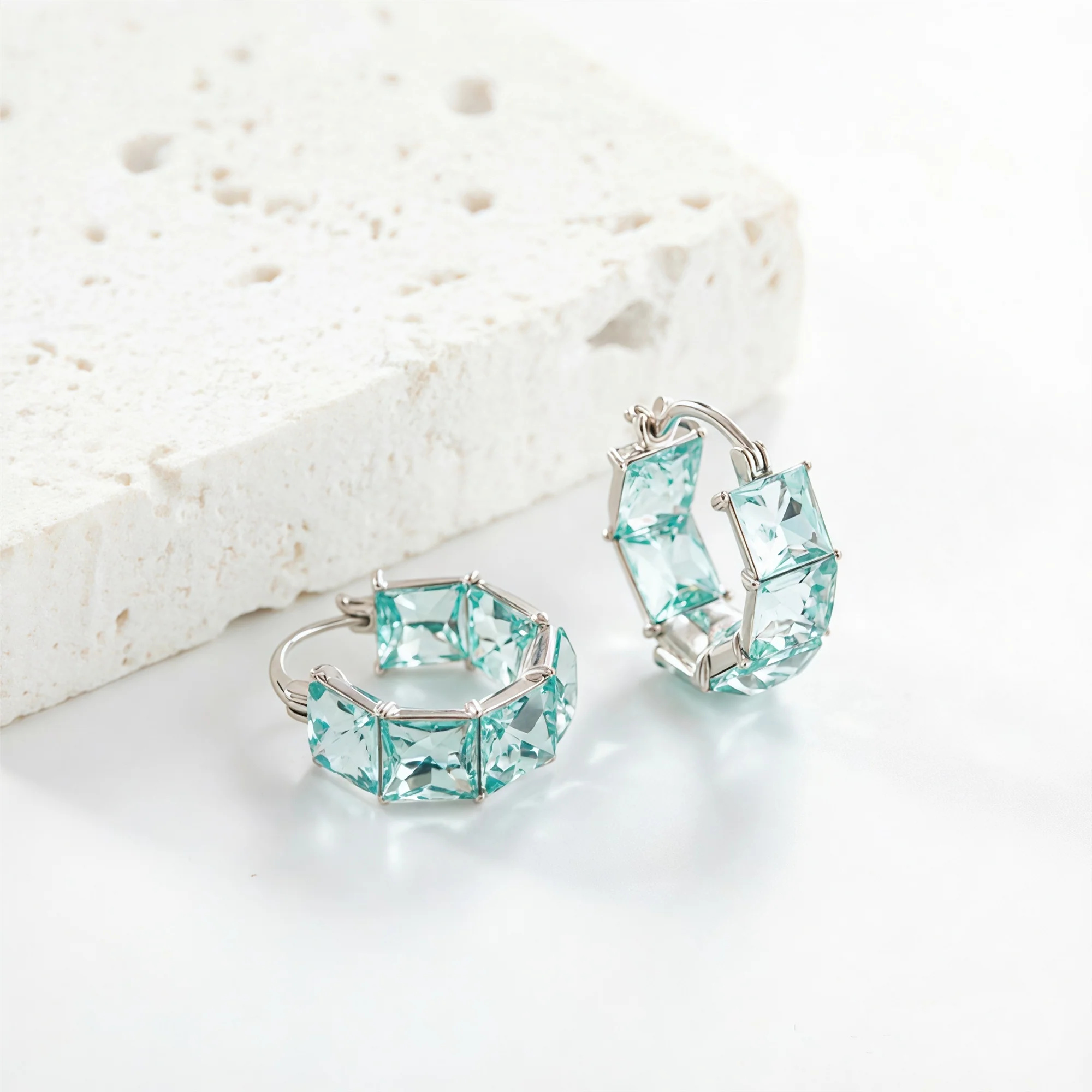 🌊LET US FEEL THE SUNSHINE SEA GLASS CIRCLE EARRINGS - Image 6