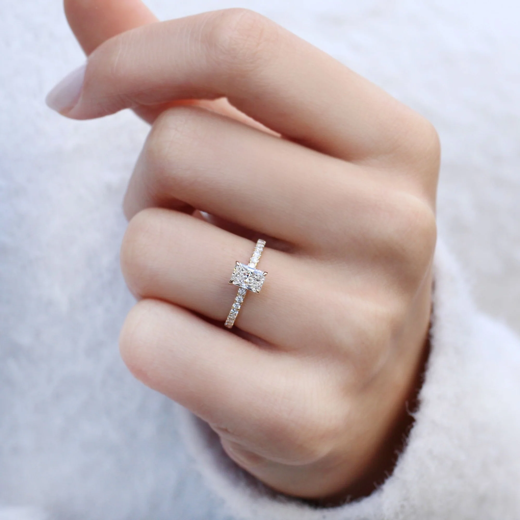 Self Love Radiant Cut Moissanite Ring - Image 2