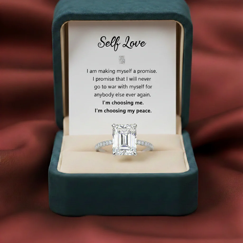 Self Love Radiant Cut Moissanite Ring - Image 6