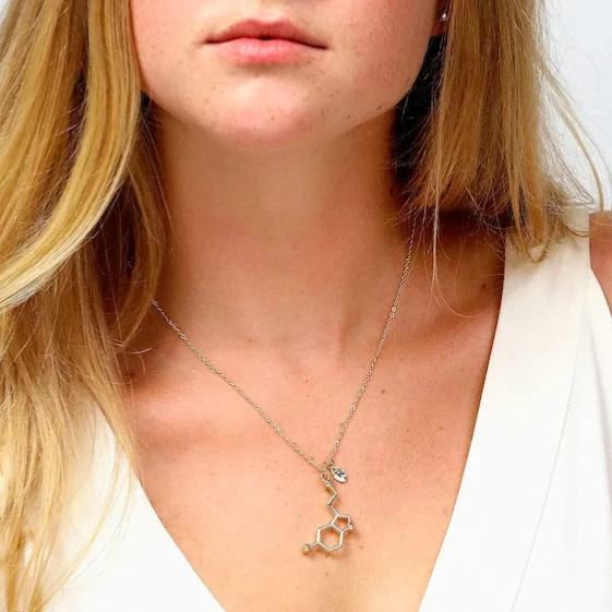 For Love - Personalized Initial Serotonin Molecule Necklace - Image 5