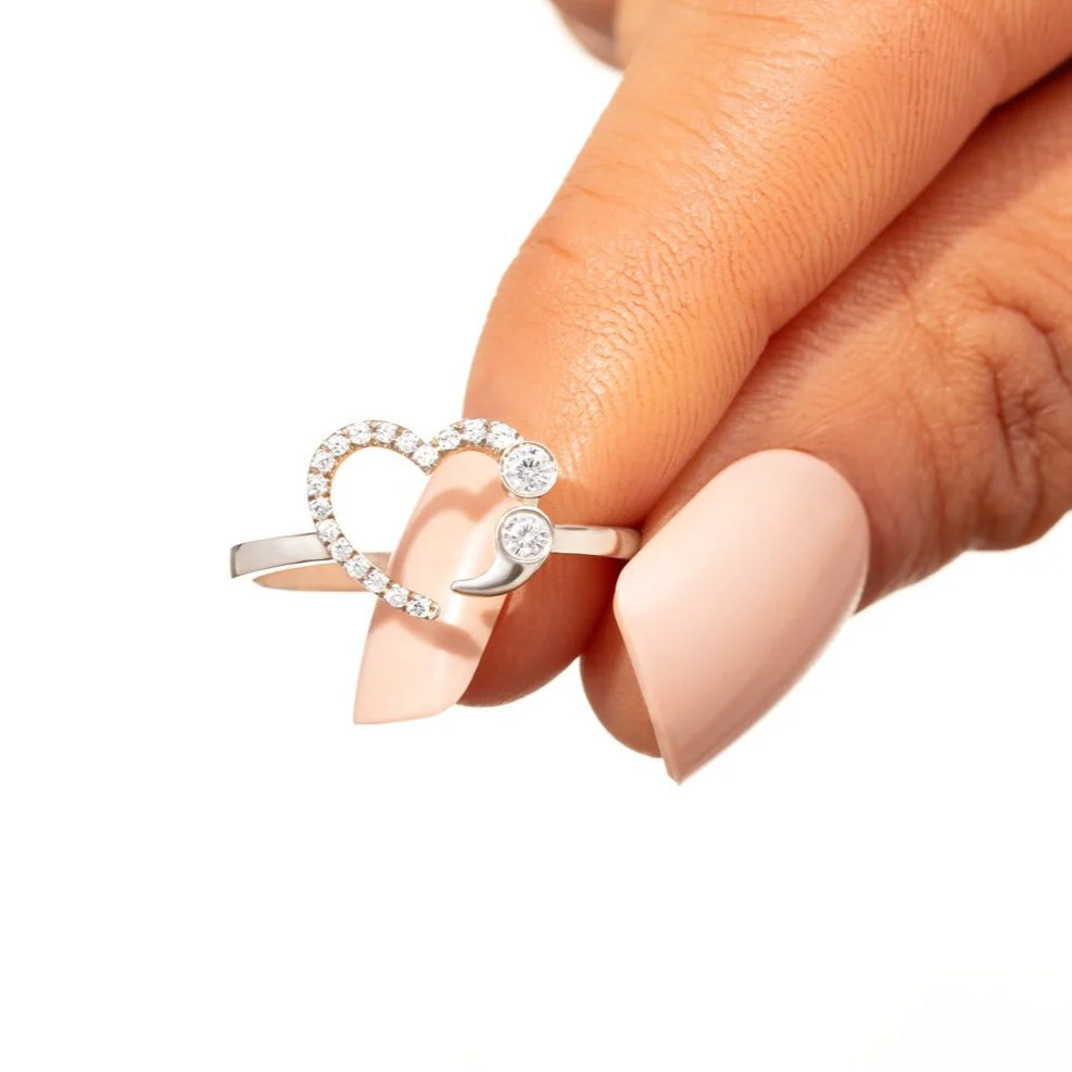 She Believed She Could So She Did Semicolon Ring - Image 4
