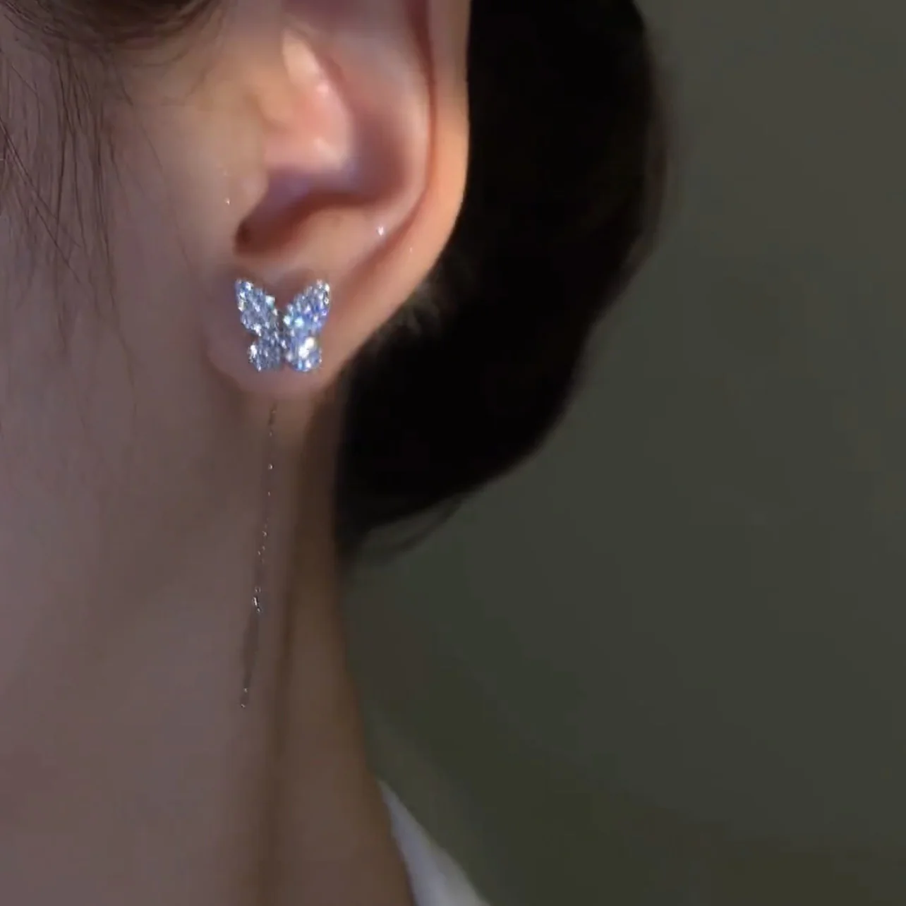 Shiny Fantasy Butterfly Earrings - Image 2
