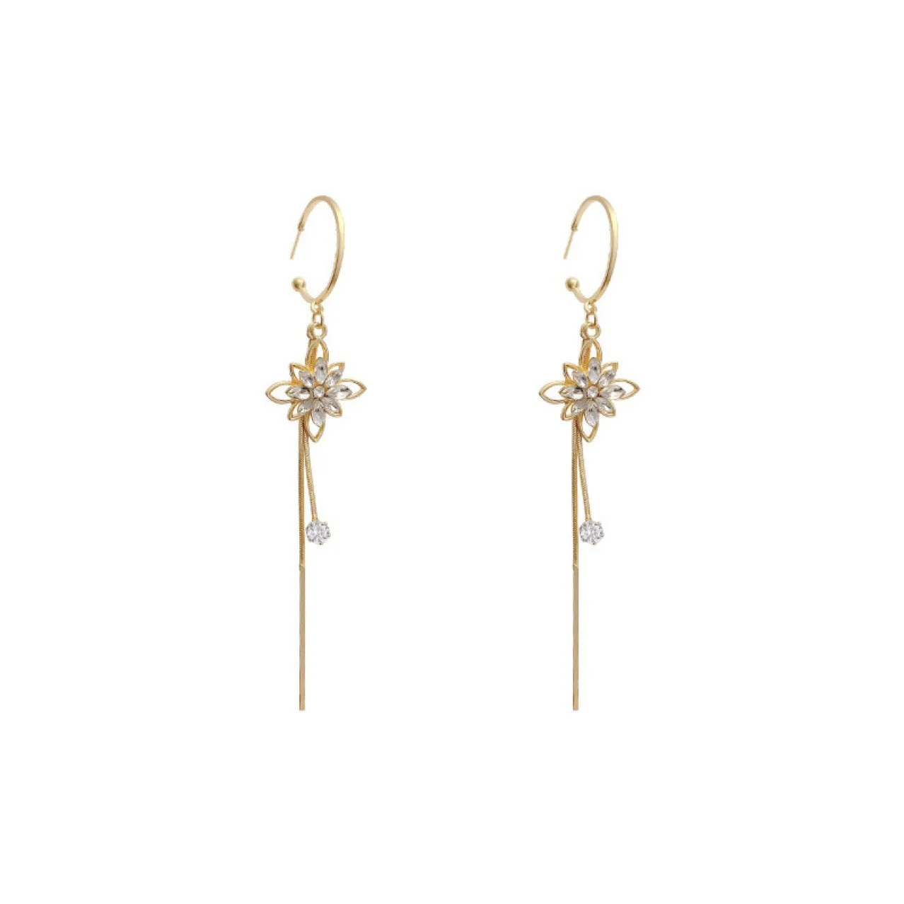 Hot Sale🎁Shiny Lotus Tassel Earrings - Image 7