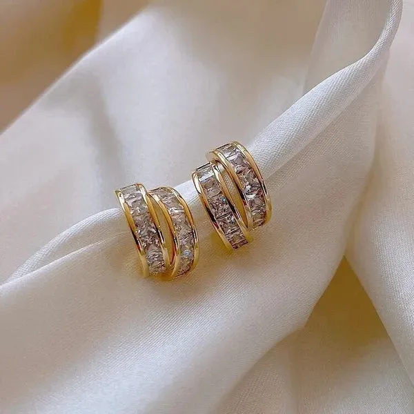 🔥Summer Hot Sale🌊Simple C-shaped Diamond Earrings - Image 3