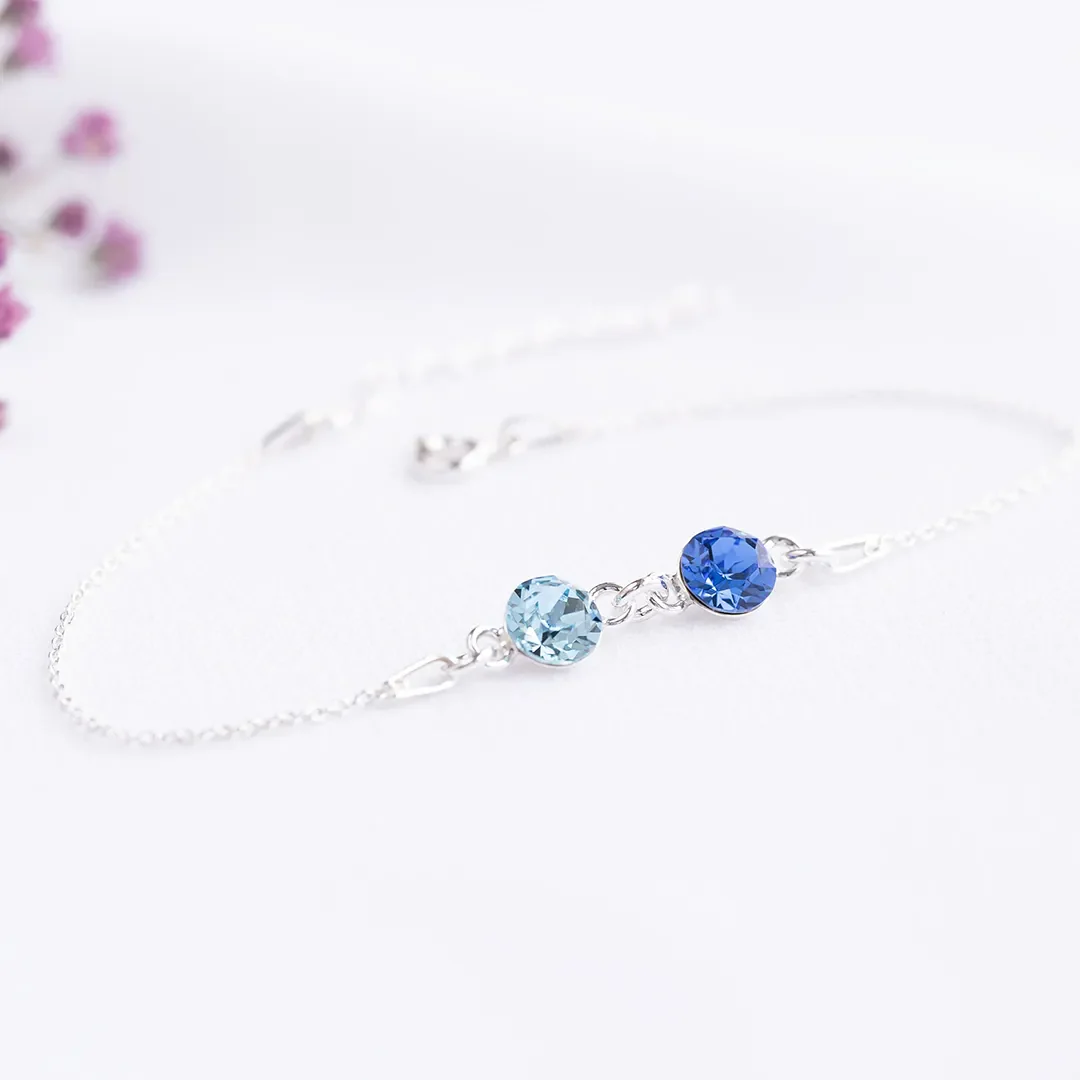 For Friend-Not Sisters By Blood But Sisters By Heart Custom Birthstones Bracelet - Image 6