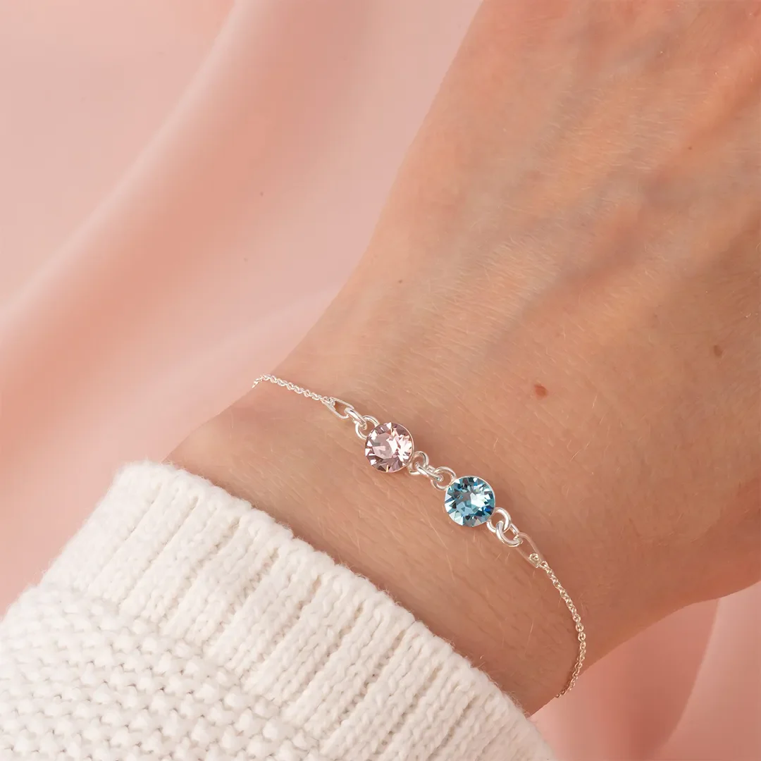 For Friend-Not Sisters By Blood But Sisters By Heart Custom Birthstones Bracelet - Image 9