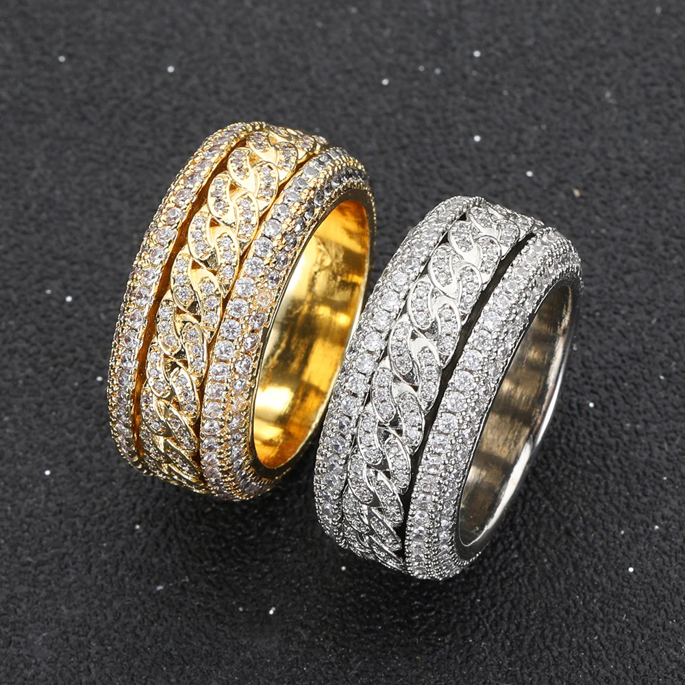 Golden Slumber Cuban Spinning Anxiety Ring - Image 3