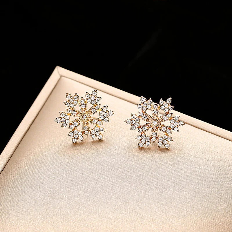 🔥Summer Hot Sale🌊	Diamonds Snowflake Earrings Necklace Set - Image 5