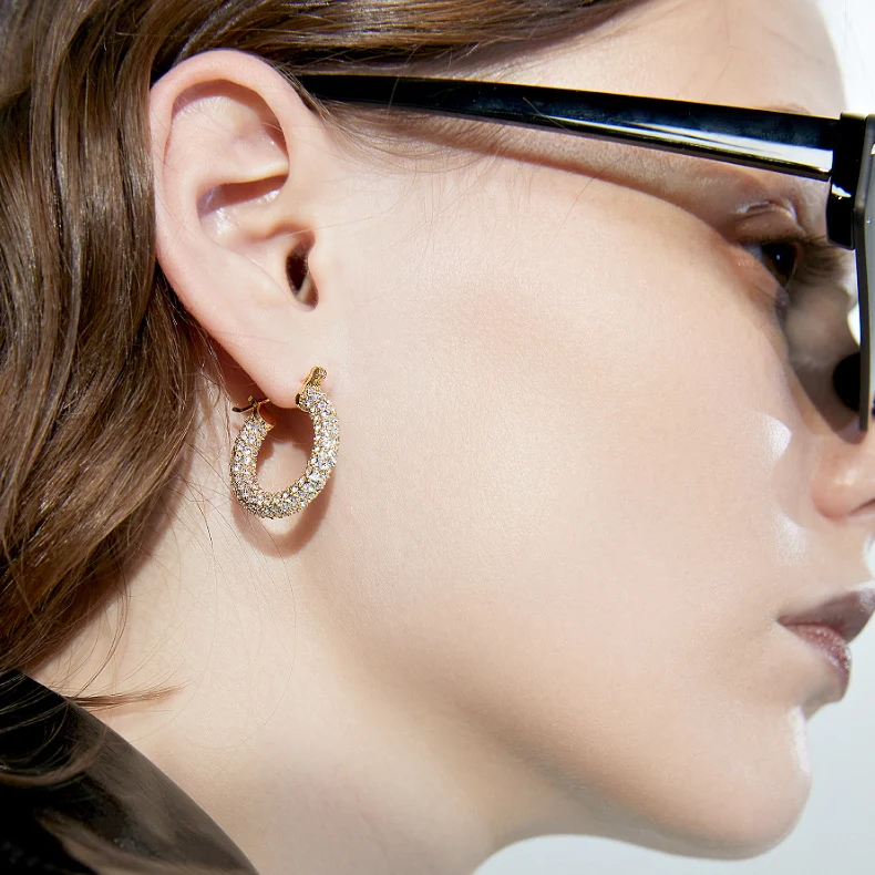 Sparkling Hoop Fashion Earrings - Image 3