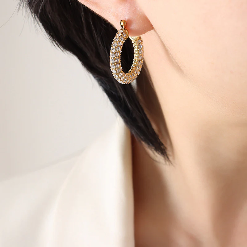 Sparkling Hoop Fashion Earrings - Image 5