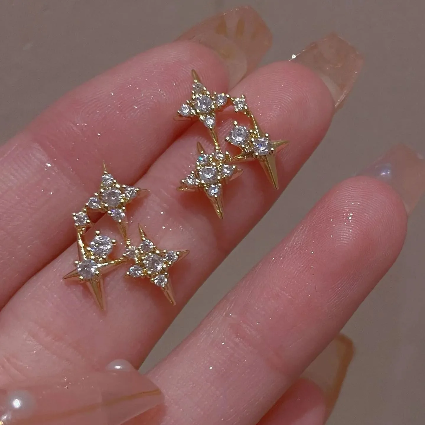 Hot Sale🎁Sparkling Star Silver Needle Stud Earrings - Image 2