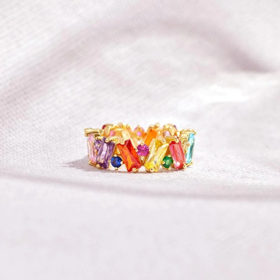 Stepping Stones Rainbow Ring Band - Image 5