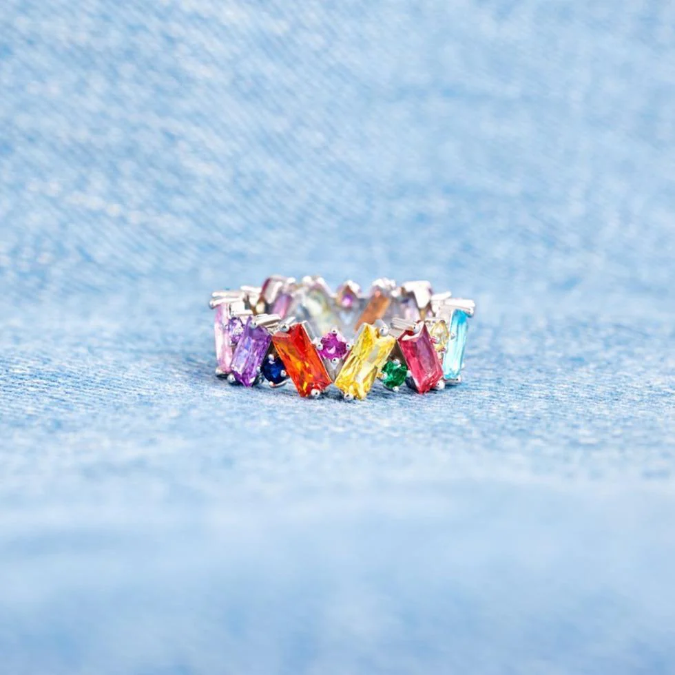 Stepping Stones Rainbow Ring Band - Image 7