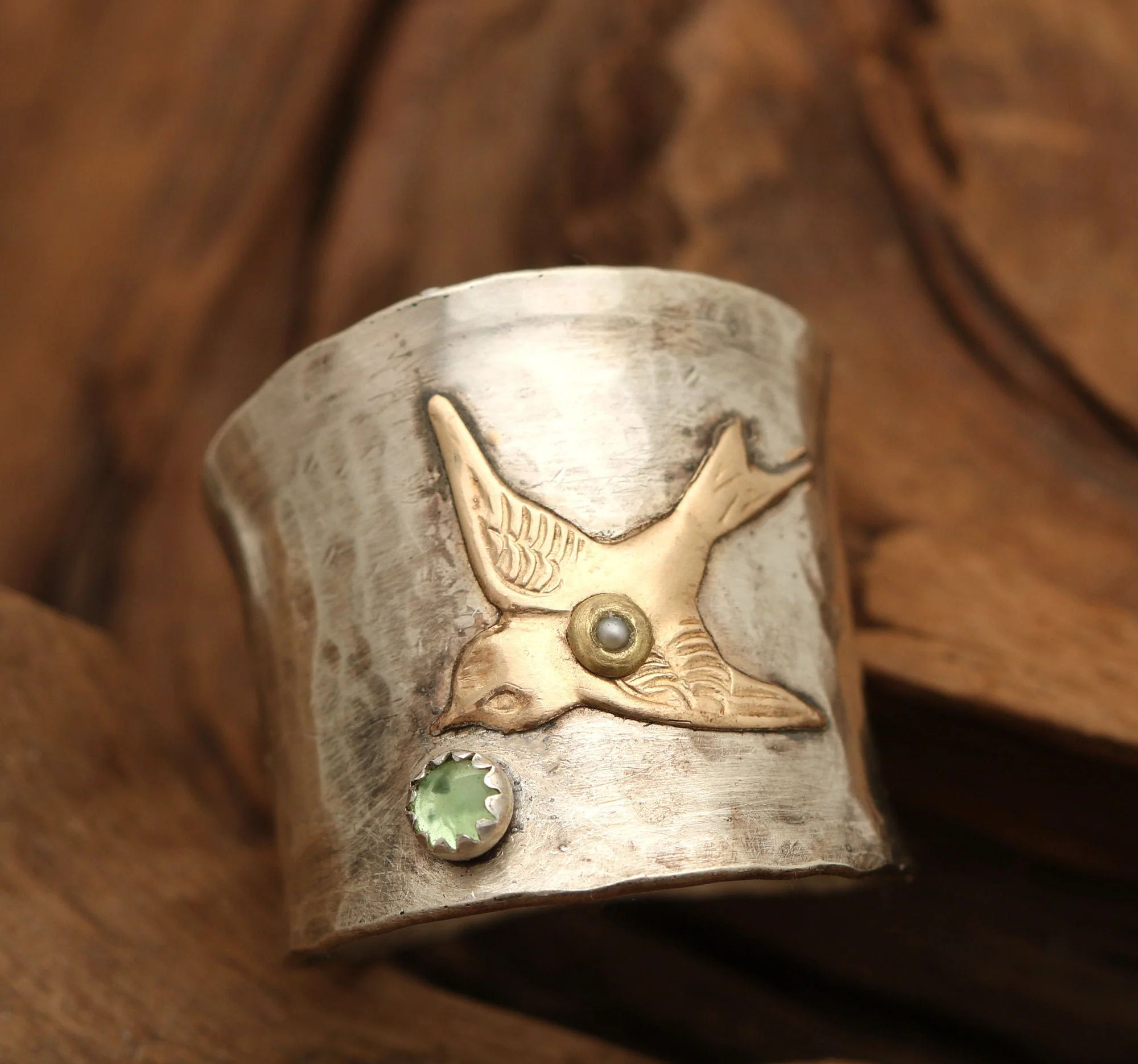 Sterling Silver Wide Band Ring, Bird Ring For Woman Unique - Image 6