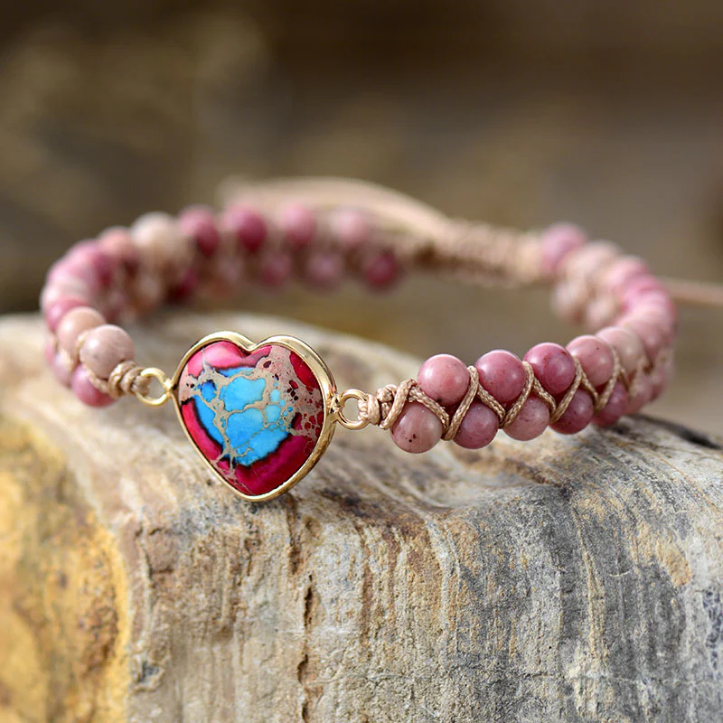 Handmade Natural Stone Heart Bracelet - Image 10